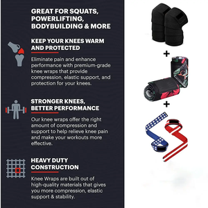 Bandes de genou de musculation à compression avec logo personnalisé de haute qualité, vente en gros, Power Hint, bandes de genou élastiques pour la protection de la forme physique - Product Image 5