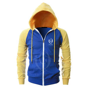 เสื้อฮู้ดมีซิปสำหรับผู้ชายผ้าฝ้ายผสมมีซิปใหม่ - Product Image 2