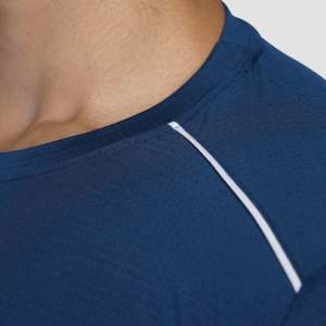 Camiseta Moderna de Punto 100% Poliéster, Color Azul Marino, Estilo Holgado de Alto Rendimiento con Impresión Serigráfica y DTG para Ejercicio - Product Image 5