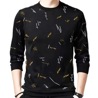 Camiseta de Manga Larga con Estampado para Hombre, Diseño Dinámico y Atemporal, Estilo Moderno y Elegante