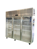 Congélateur commercial à 6 portes, haute capacité |   Acier inoxydable, système de refroidissement par air pour les restaurants, les hôtels et les supermarchés