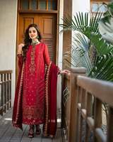 Collection de vêtements pour femmes indiens et pakistanais, Punjabi Dhoti et Salwar Kameez en soie anti-rides, pour mariage et fêtes, 6008
