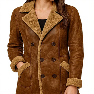 เสื้อแจ็คเก็ตบอมเบอร์หนังแท้สำหรับผู้ชาย คอตั้ง โลโก้ด้านหน้า คุณภาพสูง สำหรับฤดูหนาว - Product Image 1