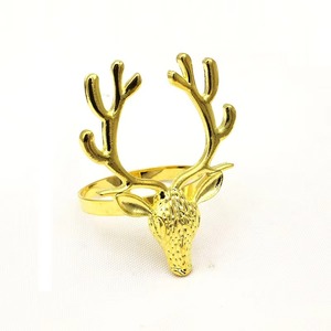 Rond de serviette visage de cerf argenté décor de table thème animal élégant pour les fêtes de mariage et les paramètres de décoration de la maison - Product Image 3