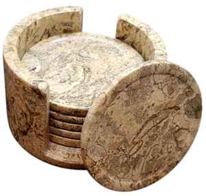 Juego de Posavasos de Mármol Coral, Hechos a Mano, de 4 Pulgadas, de Piedra Natural, Decoración de Mesa de Lujo - Product Image 5