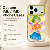 Étui de téléphone personnalisé en TPU+PC avec motif de dessin animé, anti-empreintes digitales, antichoc, pour la protection de l'objectif de l'appareil photo 17 Pro Max, OEM ODM Factory