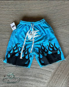 Logo personnalisé de haute qualité 3D Flare Puff Printing hommes Shorts 100% coton été brut ourlet Shorts décontracté pour hommes - Product Image 4