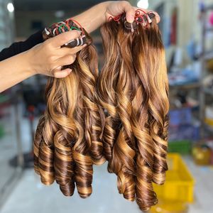 Bons produits de 100% Extensions de cheveux humains vietnamiens Bouncy Highlight Color Bundles pour faire des perruques - Product Image 3