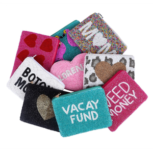 Handmade Colorful Beaded Coin Purse <b>for</b> Kids Custom Fabric <b>Wallet</b> Zipper Closure Pocket Money Purse Wholesale Beaded Pouch <b>Teens</b> - Product Image 6