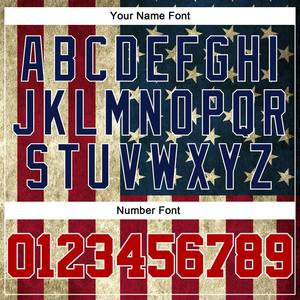 Camiseta de béisbol auténtica con bandera americana 3D roja-Azul marino personalizada - Product Image 5