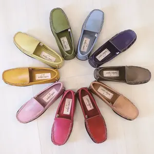 Japanese Dyed Unique Soft Moccasins Flat Ladies Shoes For Women