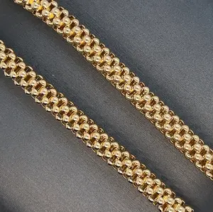 Belle déclaration 14Kt Italien Or Spécialité Chaîne À Maillons Or Jaune Bismarck Tube Femmes Et Hommes Chaîne - Product Image 4