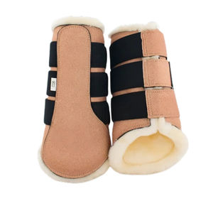 Botas de equitación de diseño superior Navy Brushing, con forro polar blanco, fabricadas en Pakistán. - Product Image 4