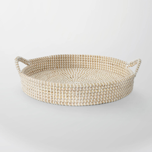 Hot Selling Manufacturer Natural Coiled Seagrass <b>Serving</b> <b>Trays</b> with Handle Custom Handmade Woven Seagrass <b>Serving</b> <b>Tray</b> - Product Image 6