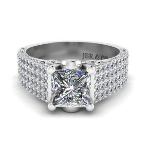 Bague de fiançailles Solitaire en argent 925 plaqué or avec diamant princesse en édition limitée pour hommes mode de luxe au meilleur prix - Product Image 1