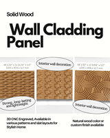Panneau mural décoratif 3D en bois massif de chêne, sculpté CNC, revêtement mural flexible en bois pour villa, salle à manger, chambre, salle de bain, salon