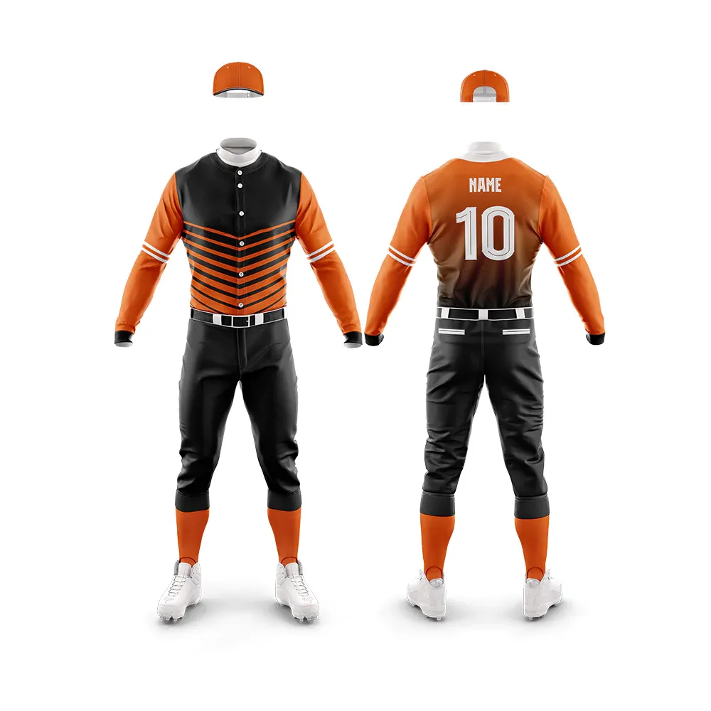 Yüksek kaliteli spor giyim en iyi tasarımı özelleştirilmiş Logo baskı tam kollu yetişkinler beyzbol üniforma