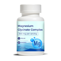 Capsules de complexe de glycinate de magnésium OEM 300 mg par portion – Soutien énergétique et relaxation – Fabricant de suppléments de magnésium certifié GMP