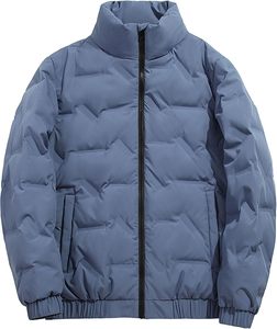 OEM fabricant pakistanais personnalisé lâche imperméable à l'eau gaufré Streetwear doudounes manteau d'hiver pour hommes col montant avant - Product Image 1
