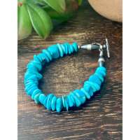 Bracelet manchette en argent sterling 925 et turquoise Kingman, artisanal Navajo, fait main, vente en gros, ethnique, pour fiançailles, mariage, anniversaire