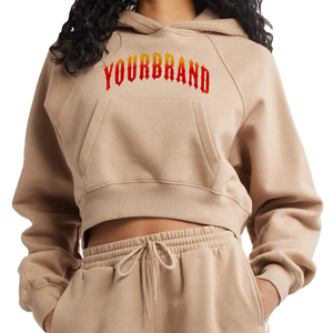 Sudadera Corta con Capucha de Alta Calidad, Nueva Moda Otoñal, Informal, de Color Sólido, Tejida, con Estampado Personalizado en la Parte Delantera, OEM, Cómoda - Product Image 5