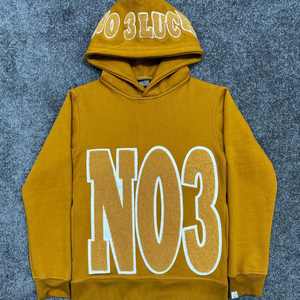 เสื้อฮู้ดผ้าคอตตอนสีทึบสำหรับทั้งชายและหญิงเสื้อมีฮู้ดผ้า100% ปักลายกำมะหยี่แบบบ็อกซี่ - Product Image 1