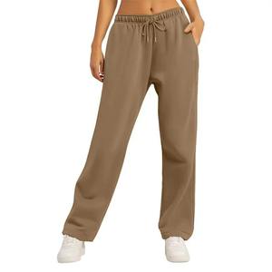 Pantalon décontracté d'hiver pour femme, coupe droite ample, en tissu polaire respirant avec taille élastique (Spandex/Polyester) – Vente en gros - Product Image 5