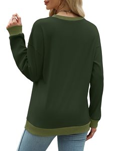 Sweat-shirt de service OEM doux de haute qualité décontracté surdimensionné gaufrage doux sweat solide à manches longues hauts amples pull femme - Product Image 2