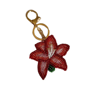 Porte-clés brodé de perles de rocaille florales faites à la main Nouveau porte-clés perlé de créateur élégant avec l'Inde classique par glowin fashion - Product Image 1