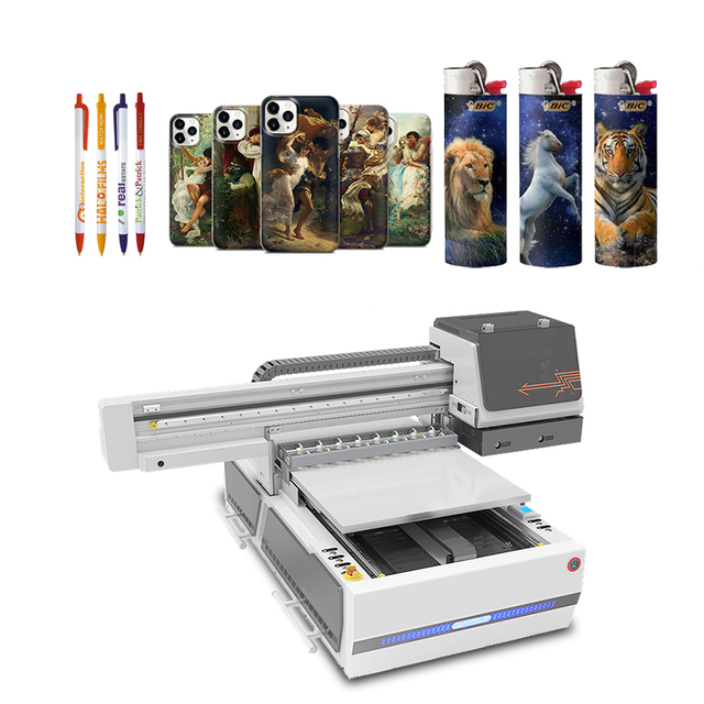2024 Multi Functional A1 Printing Machine 2-3 I1600 Printing Heads 6090UV Printer Pen Lighter Phone Case UV Flatbed Printer 190