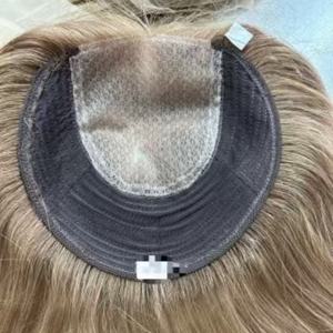 Prix direct usine : Perruque juive Topper Kippah Fall en <span class=keywords><strong>cheveux</strong></span> humains Remy européens certifiés Casher, avec base en soie cuticulaire, effet peau - Product Image 1