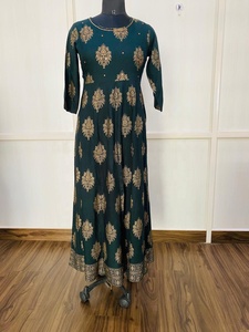 Ropa de moda para mujer, Vestido largo de algodón con diseños formales, ropa de fiesta tradicional de la India, Kurti - Product Image 4