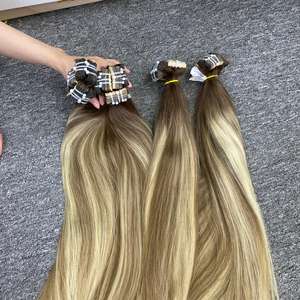 2024 couleur chaude ruban adhésif droit Remy pour Genius trame perruque cuticule alignée non traitée 100% Extensions de cheveux vierges crus vietnamiens - Product Image 2