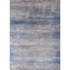 Alfombra Kavi Gris y Negra Anudada a Mano de Lana y Seda de Bambú con Patrón Abstracto, Colección Afterglow para Uso Doméstico - Eskm-01 - Product Image 1