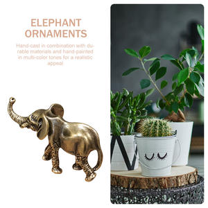 Sculpture d'éléphant en or, objet décoratif de luxe, décoration de table, accessoire d'intérieur pour la maison - Product Image 3