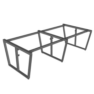 Industrial-Style 4-Person Cluster Table with 240x120cm Assembled Steel Legs Mounting <b>Brackets</b> for Modesty Panels Dining HCTC026 - Product Image 1