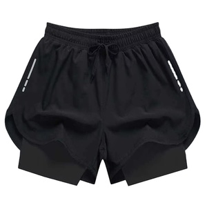 Men Sport Swim Shorts Mid Waist Loose Fit Quick-Drying Solid Design with Double Lining, Plus Size Beachwear Elastic Waist Shorts - Product Image 4
