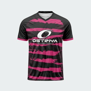 เสื้อฟุตบอลคอวีแบบยูนิเซ็กซ์ Ostriya International พิมพ์ลายแบบ Sublimation ระบายเหงื่อได้ดี แขนสั้น ผลิตจากโพลีเอสเตอร์ สำหรับทีมกีฬา สามารถสั่งทำได้ - Product Image 6