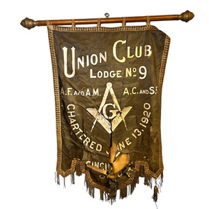Antique Cincinnati Ohio Haggai Chapter No 10 RAM MASONIC BANNER - Product Image 2