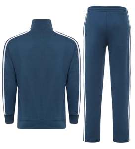 Men's Gym Clothes Morning Jog Suits Clothes Training Cycling Gym <b>Tracksuits</b> Blue Colour & <b>White</b> Stripes <b>Tracksuits</b> - Product Image 6