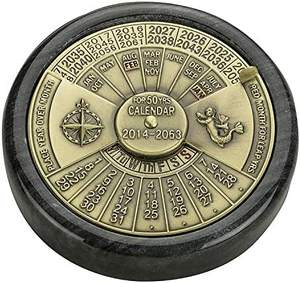 Vente chaude fait à la main en laiton antique calendrier porte-clés porte-clés en laiton porte-clés élégant pour cadeau porte-clés brillant taille de poche - Product Image 1