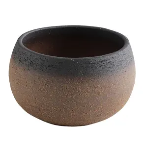 Top quality new design Ceramic flower planter pot with round shape shiny polished natural craft handmade design