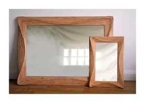 Custom Modern Wooden Wall <b>Vanity</b> Cosmetic <b>Mirror</b> Bamboo Desktop Beauty <b>Mirror</b> by Azora Industries - Product Image 2