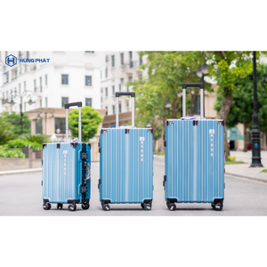 Suitcase Carry On <b>With</b> <b>Wheels</b> 6008 Pc Aluminum Frame 3Pcs Luggage Set Metal Logo <b>Travel</b> Suitcase Black Accessories Vietnam - Product Image 1
