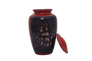 Urna para cenizas humanas Cremación Aluminio Bandera americana roja Recuerdo Urna para adultos Para cenizas humanas para sus seres queridos Urna funeraria - Product Image 2