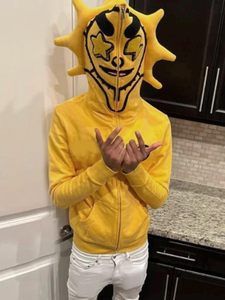 Y2K <b>Hoodie</b> for Men and Women <b>Black</b> Adorned with Rhinestones Full Zip Design <b>Oversized</b> Sweatshirt Perfect for Trendy Streetwear - Product Image 4