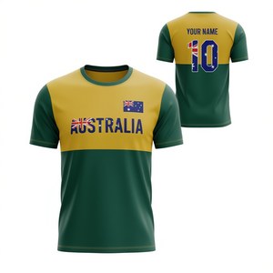 Set di Maglie da Calcio Ispirate all'Australia con Nome e Numero Personalizzati, Maglie per Tifosi per il Giorno della Partita, Accessori Personalizzabili - Product Image 2