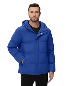 PASUXI Wholesale Customized Men's Solid Colour Hooded Cotton <b>Coats</b> <b>Winter</b> Jackets Men Jacket Puffer Jacket Men Shiny Puffer - Product Image 3