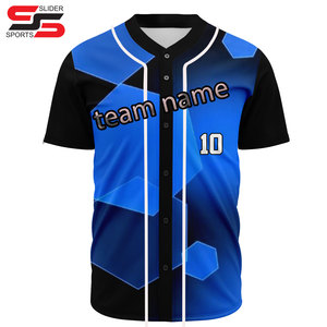 Maillot de baseball de couleur orange et bleue logo imprimé de haute qualité ensemble de maillot d'uniforme de baseball et softball à séchage rapide - Product Image 4