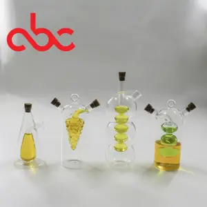 Fabriek Custom Hoge Borosilicaat Keuken 2-In-1 Transparante Olie En Azijn Glazen Fles